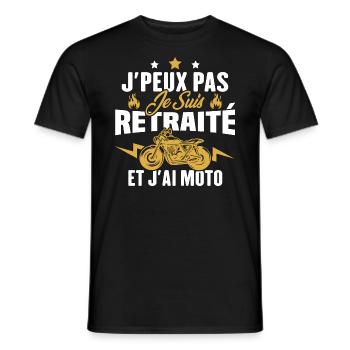 Cadeau J'peux pas je suis retraité et j'ai moto - T-shirt homme - noir - Devant - AI Model Male 178 light (178cm)