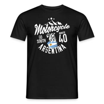 Motorcycle road trip Argentina - Men's T-Shirt - black - Front - AI Model Male 178 light (178cm)