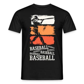 Baseball Baseballspieler USA Sport Vintage Retro - Männer T-Shirt - Schwarz - Vorne - AI Model Male 178 light (178cm)