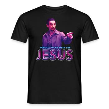 The Big Lebowski - Nobody F*cks With The Jesus - Männer T-Shirt - Schwarz - Vorne - AI Model Male 178 light (178cm)