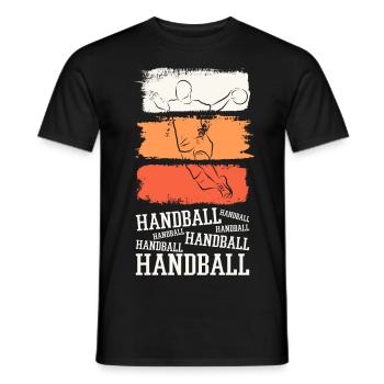 Handball Handballspieler Handballer Vintage Retro - Männer T-Shirt - Schwarz - Vorne - AI Model Male 178 light (178cm)