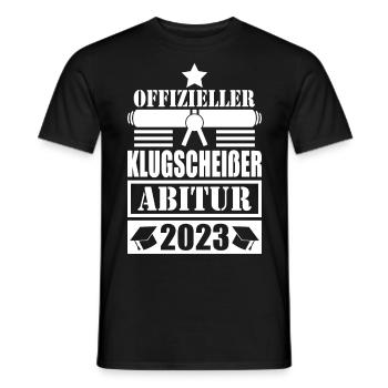 Abitur Abschluss 2023 offizieller Klugscheißer - Männer T-Shirt - Schwarz - Vorne - AI Model Male 178 light (178cm)