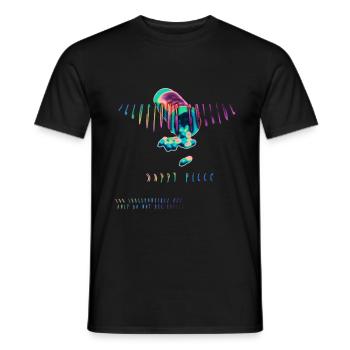 Illusions Collide: Happy Pills Graphique - T-shirt homme - noir - Devant - AI Model Male 178 light (178cm)