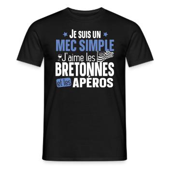 Bretonne Apéro Bretagne Cadeau Alcool T-shirt Mug - T-shirt homme - noir - Devant - AI Model Male 178 light (178cm)