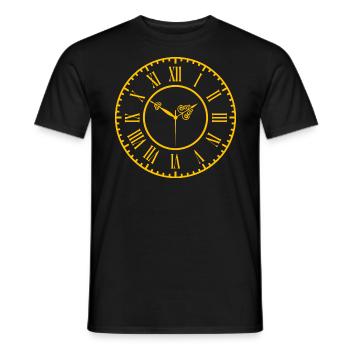 Roman numeral clock - Men's T-Shirt - black - Front - AI Model Male 178 light (178cm)