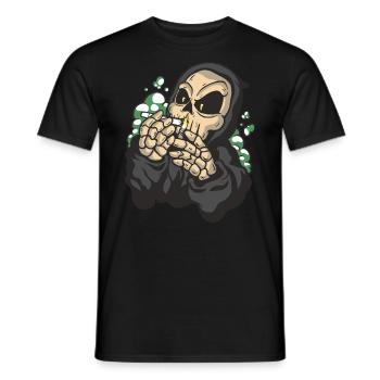 Cannabis Weed Grim Reaper Halloween Costume - Men's T-Shirt - black - Front - AI Model Male 178 light (178cm)
