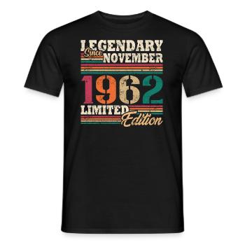 Légendaire novembre 1962 édition limitée - T-shirt homme - noir - Devant - AI Model Male 178 light (178cm)