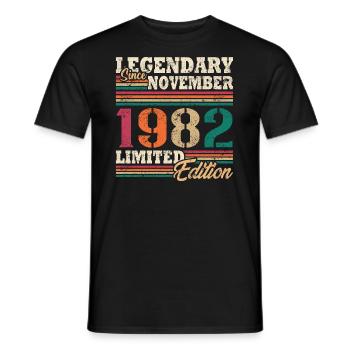 Légendaire novembre 1982 édition limitée - T-shirt homme - noir - Devant - AI Model Male 178 light (178cm)