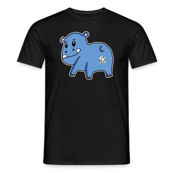 Hippo Ass - Hippopotame Butt - T-shirt homme - noir - Devant - AI Model Male 178 light (178cm)