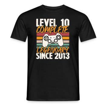 Birthday Gift, Level 10 Complete 2013 - Men's T-Shirt - black - Front - AI Model Male 178 light (178cm)