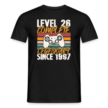 Geburtstagsgeschenk, Level 26 Complete 1997 - Männer T-Shirt - Schwarz - Vorne - AI Model Male 178 light (178cm)