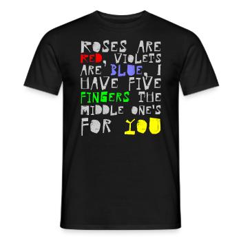 Chemise de poésie effrontée - T-shirt homme - noir - Devant - AI Model Male 178 light (178cm)