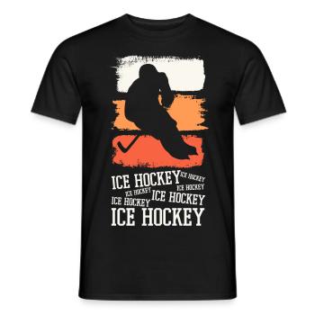 Eishockey Eishockeyspieler Spieler Vintage Retro - Männer T-Shirt - Schwarz - Vorne - AI Model Male 178 light (178cm)