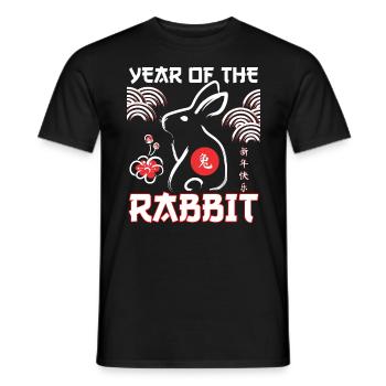 Année du lapin Nouvel An chinois Printemps lunaire - T-shirt homme - noir - Devant - AI Model Male 178 light (178cm)