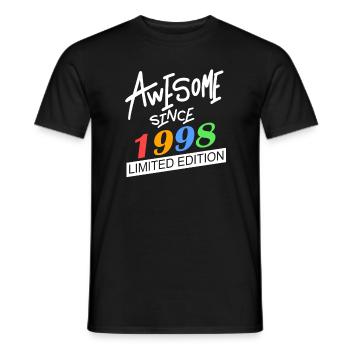 1998 - Men's T-Shirt - black - Front - AI Model Male 178 light (178cm)