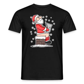 Noël Cheminée drôle Noël - T-shirt homme - noir - Devant - AI Model Male 178 light (178cm)