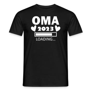 Oma 2023 - Werdende Oma 2023 - Oma Loading - Männer T-Shirt - Schwarz - Vorne - AI Model Male 178 light (178cm)