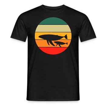 Retro Killer Whale Ocean Animal Sea Animal Gift Whale - Men's T-Shirt - black - Front - AI Model Male 178 light (178cm)