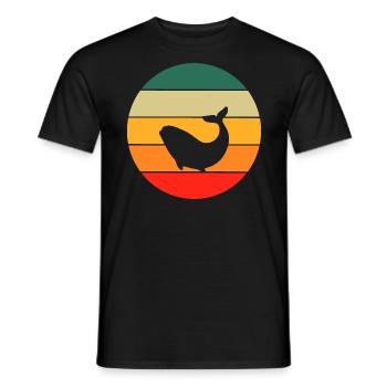 Ocean Animal Sea Animal Gift Retro Whale - Men's T-Shirt - black - Front - AI Model Male 178 light (178cm)