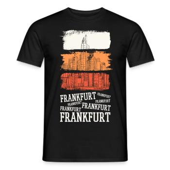 Frankfurt Germany City Skyline Vintage Retro - Men's T-Shirt - black - Front - AI Model Male 178 light (178cm)