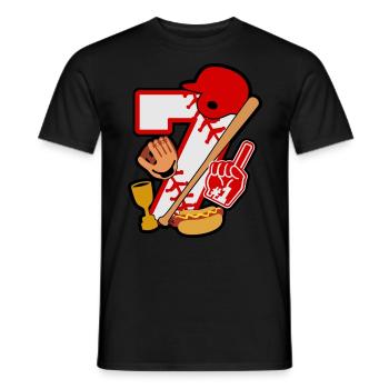 Fête du 7e anniversaire de baseball numéro 7 - 7 ans - T-shirt homme - noir - Devant - AI Model Male 178 light (178cm)