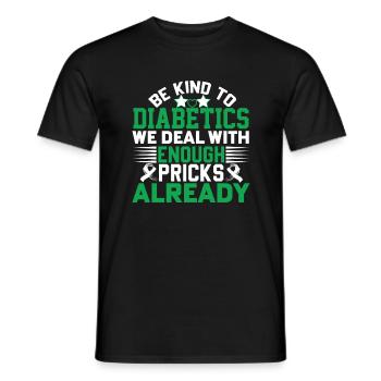Soyez gentil avec les diabétiques - Drôle de dicton - T-shirt homme - noir - Devant - AI Model Male 178 light (178cm)