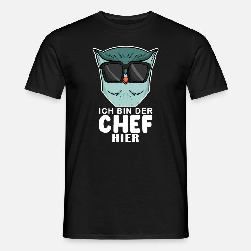 Cool Eule Chef - Männer T-Shirt - Schwarz