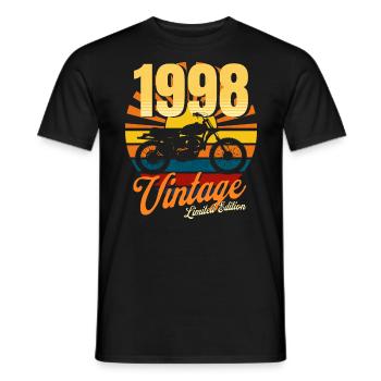 Motorrad Jahrgang 1998 Geburtstag 25 Jahre Biker - Männer T-Shirt - Schwarz - Vorne - AI Model Male 178 light (178cm)
