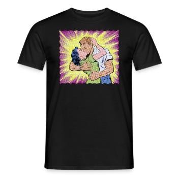 Le baiser en couleur qui brille de mille feux - T-shirt homme - noir - Devant - AI Model Male 178 light (178cm)