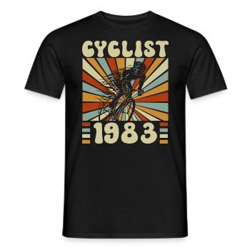 Cycling party born in 1983 40 years anniversary - Men's T-Shirt - black - Front - AI Model Male 178 light (178cm)