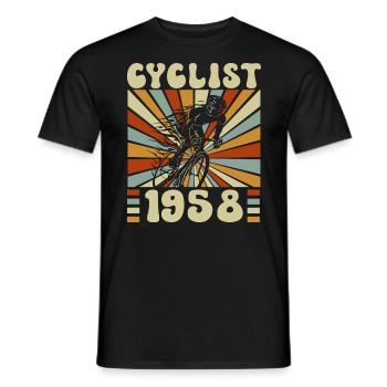 Radsportfest Jahrgang 1958 65-jähriges Jubiläum - Männer T-Shirt - Schwarz - Vorne - AI Model Male 178 light (178cm)