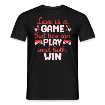 Couple Gamers Geek Humor Valentine's Day Couple - Men's T-Shirt - black - Front - AI Model Male 178 light (178cm)