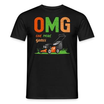 OMG One More Grass Hobby Fun Gardening - Männer T-Shirt - Schwarz - Vorne - AI Model Male 178 light (178cm)