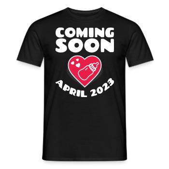 Naissance Avril 2023 Futur Bébé Avril 2023 - T-shirt homme - noir - Devant - AI Model Male 178 light (178cm)