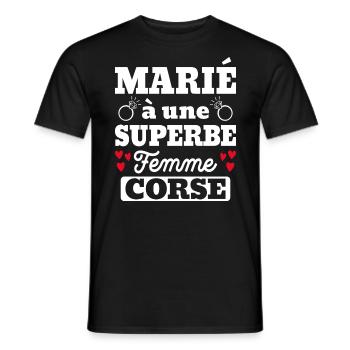 Saint Valentin Marié À Superbe Femme Corse - T-shirt homme - noir - Devant - AI Model Male 178 light (178cm)