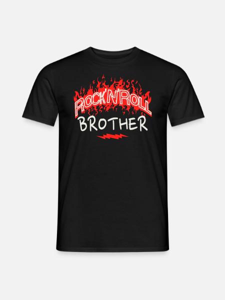 Frangin Rock N Roll brother Rock Fan Man - Men's T-Shirt - black