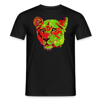 Löwin - Männer T-Shirt - Schwarz - Vorne - AI Model Male 178 light (178cm)