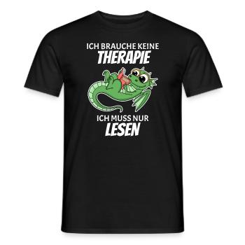 Bücher Drache Drachen - Männer T-Shirt - Schwarz - Vorne - AI Model Male 178 light (178cm)