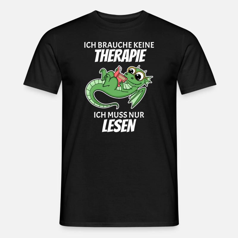 Bücher Drache Drachen - Männer T-Shirt - Schwarz