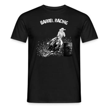 BARREL RACING, BARREL RACER GIRL - CHEMISE NOIRE - T-shirt homme - noir - Devant - AI Model Male 178 light (178cm)