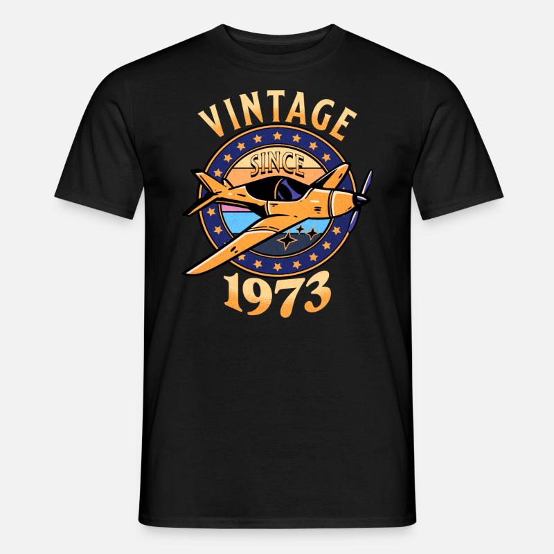 Leidenschaftliche Luftfahrt 1973 50-jähriges Jubiläum - Männer T-Shirt - Schwarz