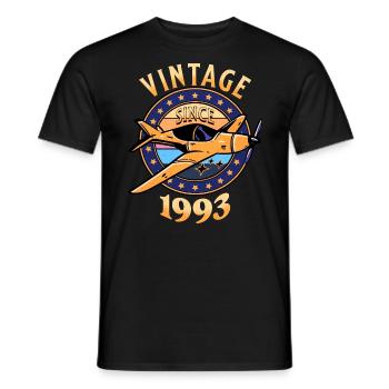 Passionné Aviation 1993 30 Ans Anniversaire - T-shirt homme - noir - Devant - AI Model Male 178 light (178cm)