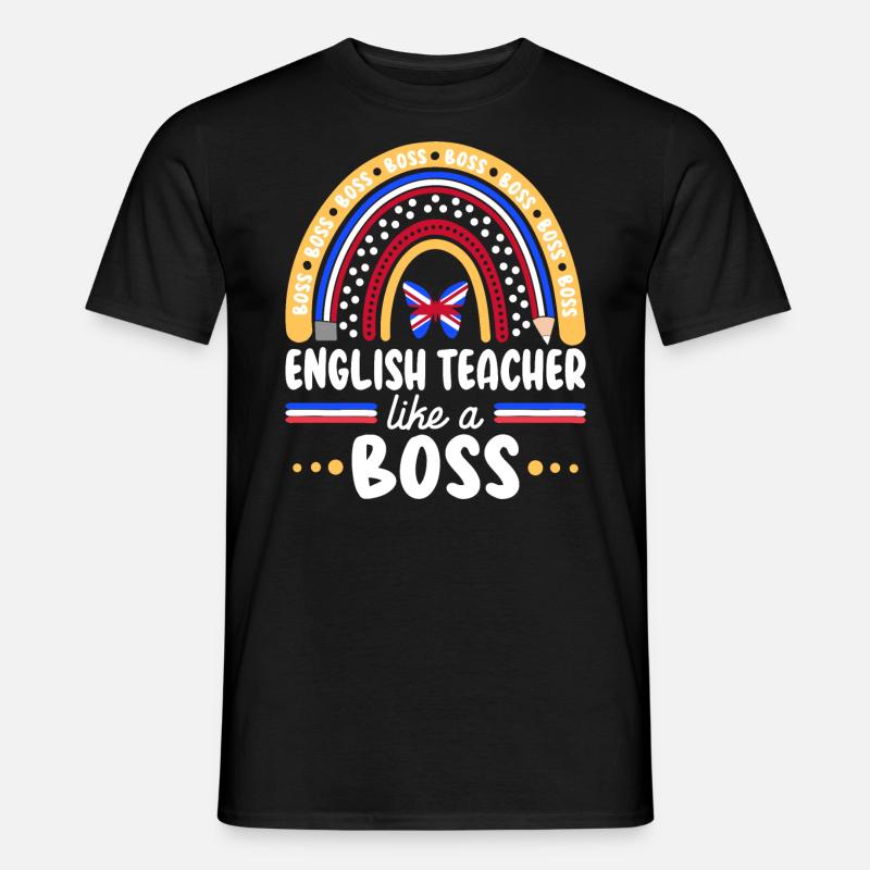 Humor Englischlehrer als Cheflehrer - Männer T-Shirt - Schwarz