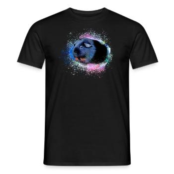 Cochons d’Inde, graffiti, peinture, coloré - T-shirt homme - noir - Devant - AI Model Male 178 light (178cm)