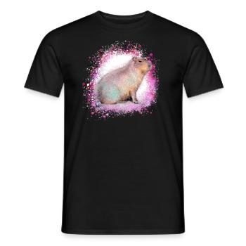 Capybara,Pig,Graffiti,Capybara,Pink - Men's T-Shirt - black - Front - AI Model Male 178 light (178cm)