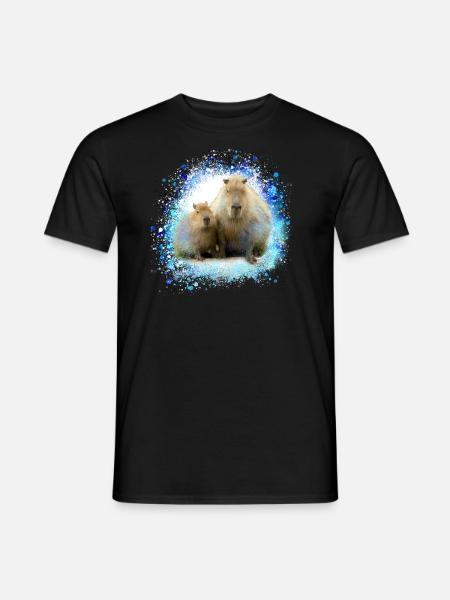 Capybara,Pig,Graffiti,Capybara,Duo - Men's T-Shirt - black