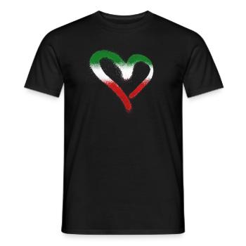 Woman Life Freedom,Heart,Iran,Flag - Men's T-Shirt - black - Front - AI Model Male 178 light (178cm)