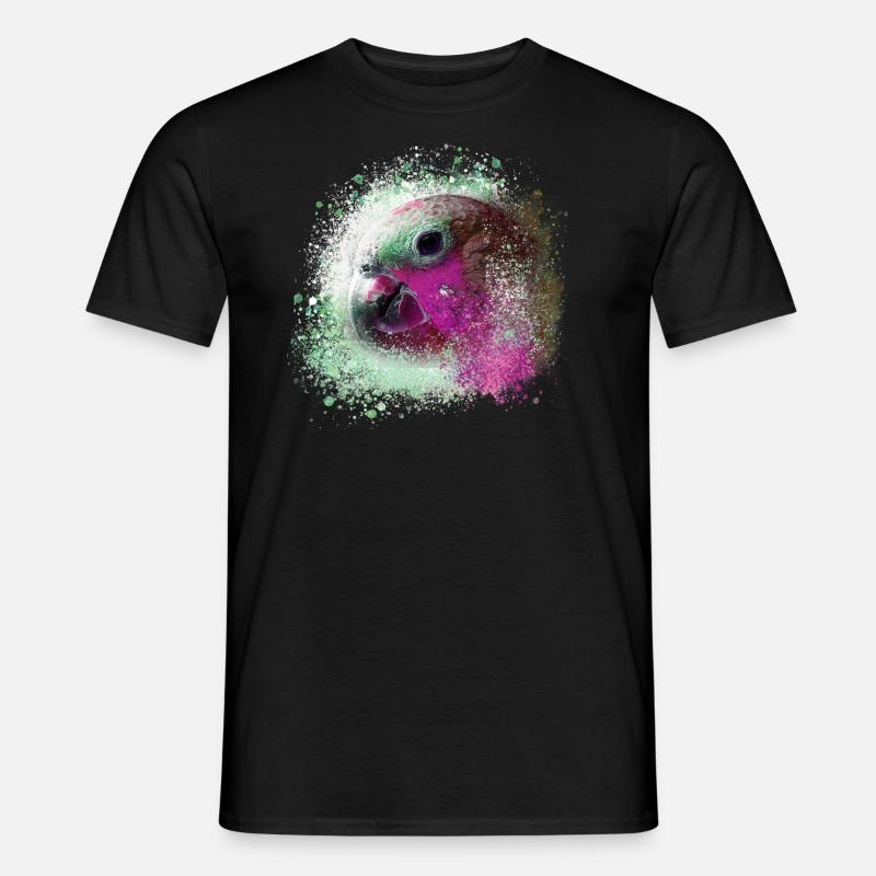 Papagei, ara, aquarell vogel, graffiti,bunt - Männer T-Shirt - Schwarz