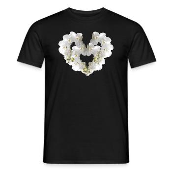 orchidee,blumen,blumenherz,herz - Männer T-Shirt - Schwarz - Vorne - AI Model Male 178 light (178cm)