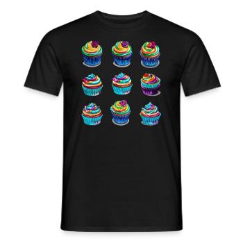 Tartelettes muffins - T-shirt homme - noir - Devant - AI Model Male 178 light (178cm)